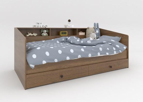 Ліжко дитяче Sleep well ЛДСП дерев'яна основа/ламелі КР-ДЕТСКАЯ-90 800х2032х1108 мм Дуб Родос - фото 1 Ліжко дитяче Sleep well ЛДСП дерев'яна основа/ламелі КР-ДЕТСКАЯ-90 800х2032х1108 мм Дуб Родос - фото 1