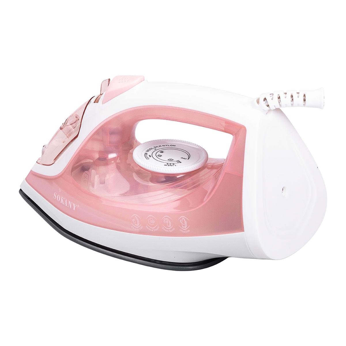 Праска парова ручна для одягу Sokany з металокерамічною підошвою 1800 Вт Рожевий (5921) - фото 4 Праска парова ручна для одягу Sokany з металокерамічною підошвою 1800 Вт Рожевий (5921) - фото 4