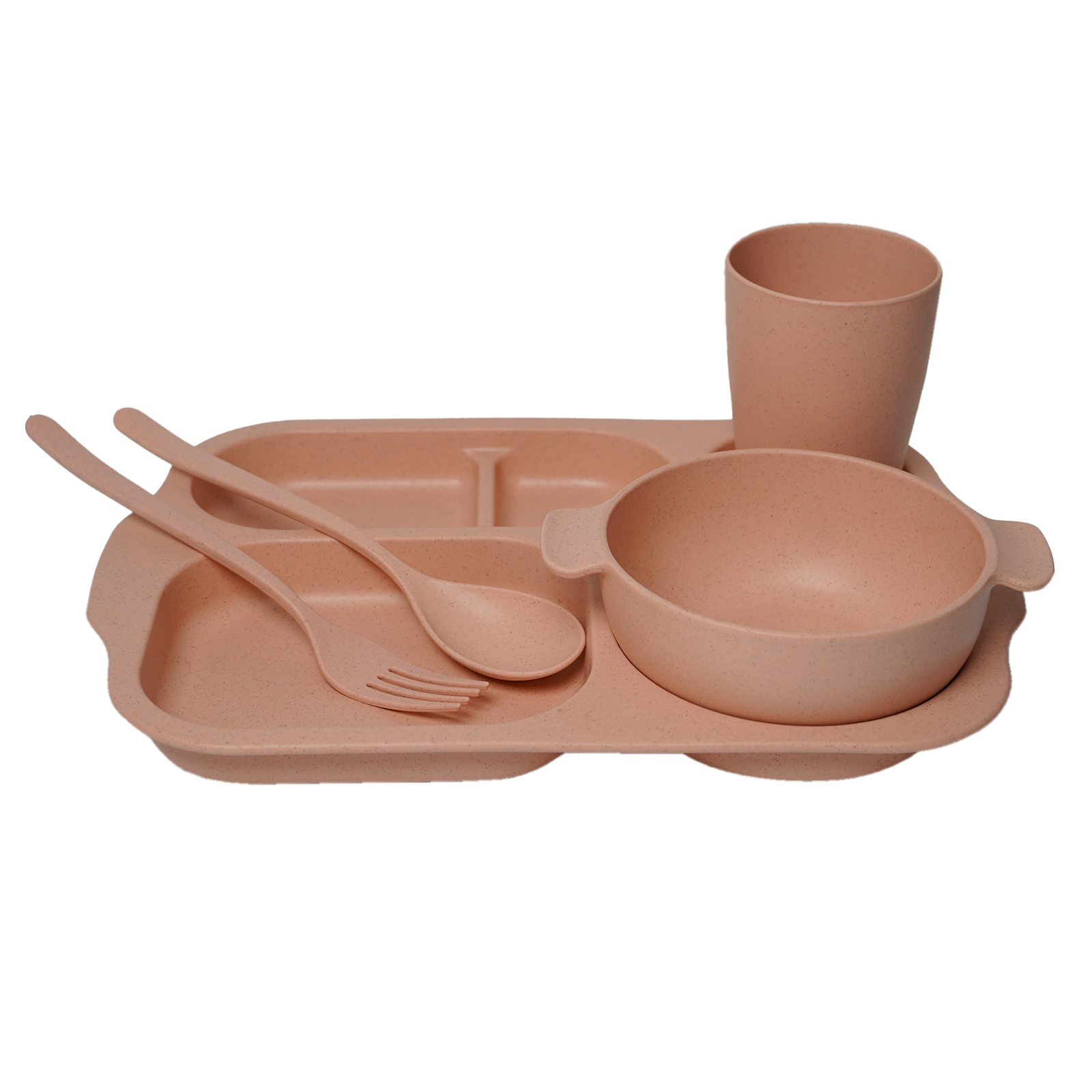 Набір для їжі еко Happy day 5в1 Рожевий (155)