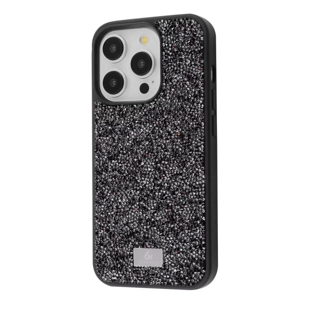 Захисний чохол для iPhone 15 Pro Max, Bling World Rock Diamond, термопластичний полікарбонат, Black titanium