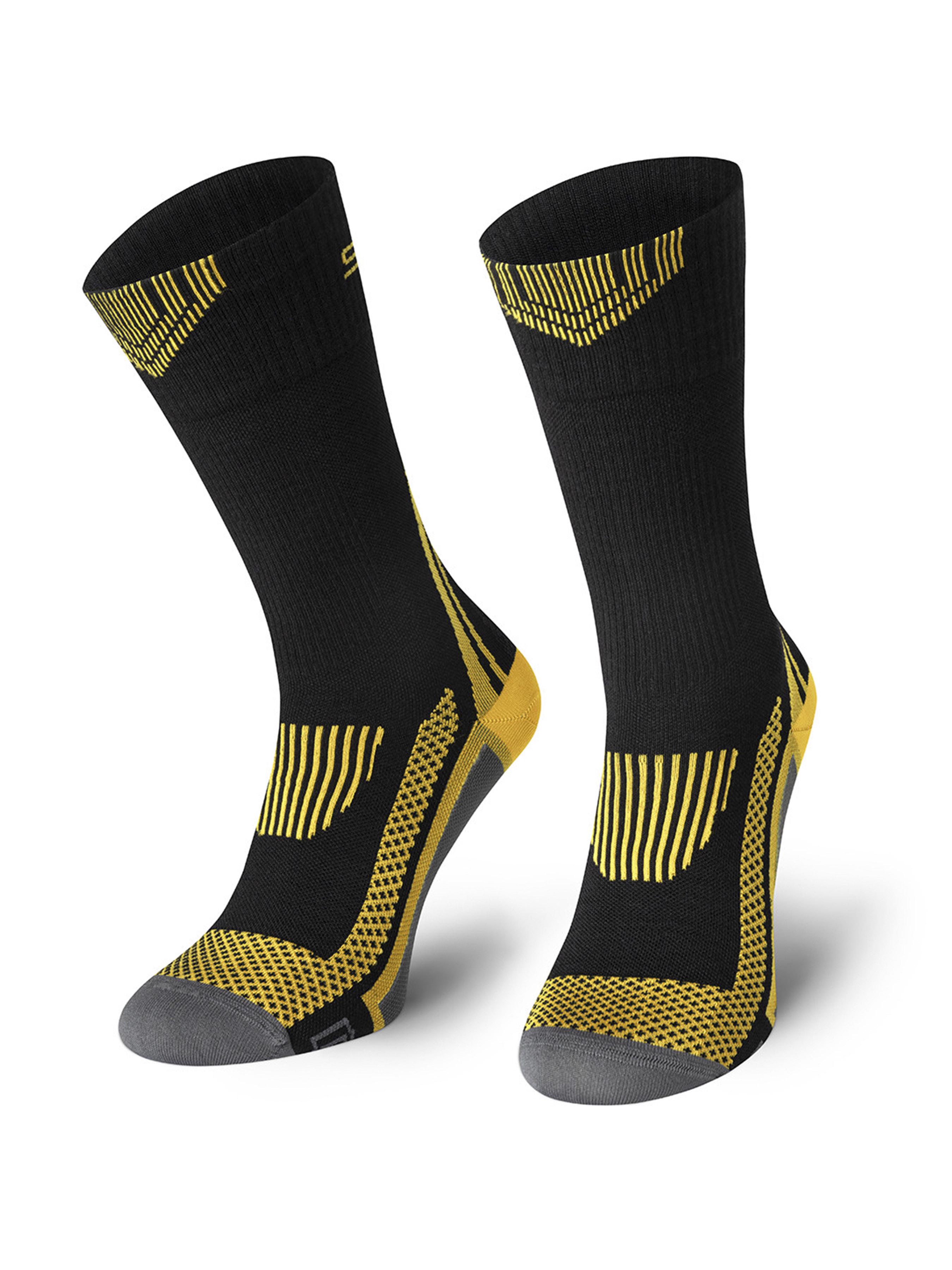 Носки трекинговые термоактивные Spaio Trekking Compression 01 р. 38-40 Черный/Желтый (5901282514382)