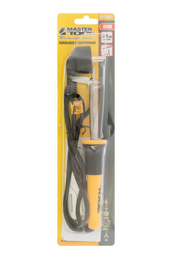 Паяльник електричний MasterTool 40 Вт 220V/50Hz 300°С (44-0007) - фото 3 Паяльник електричний MasterTool 40 Вт 220V/50Hz 300°С (44-0007) - фото 3