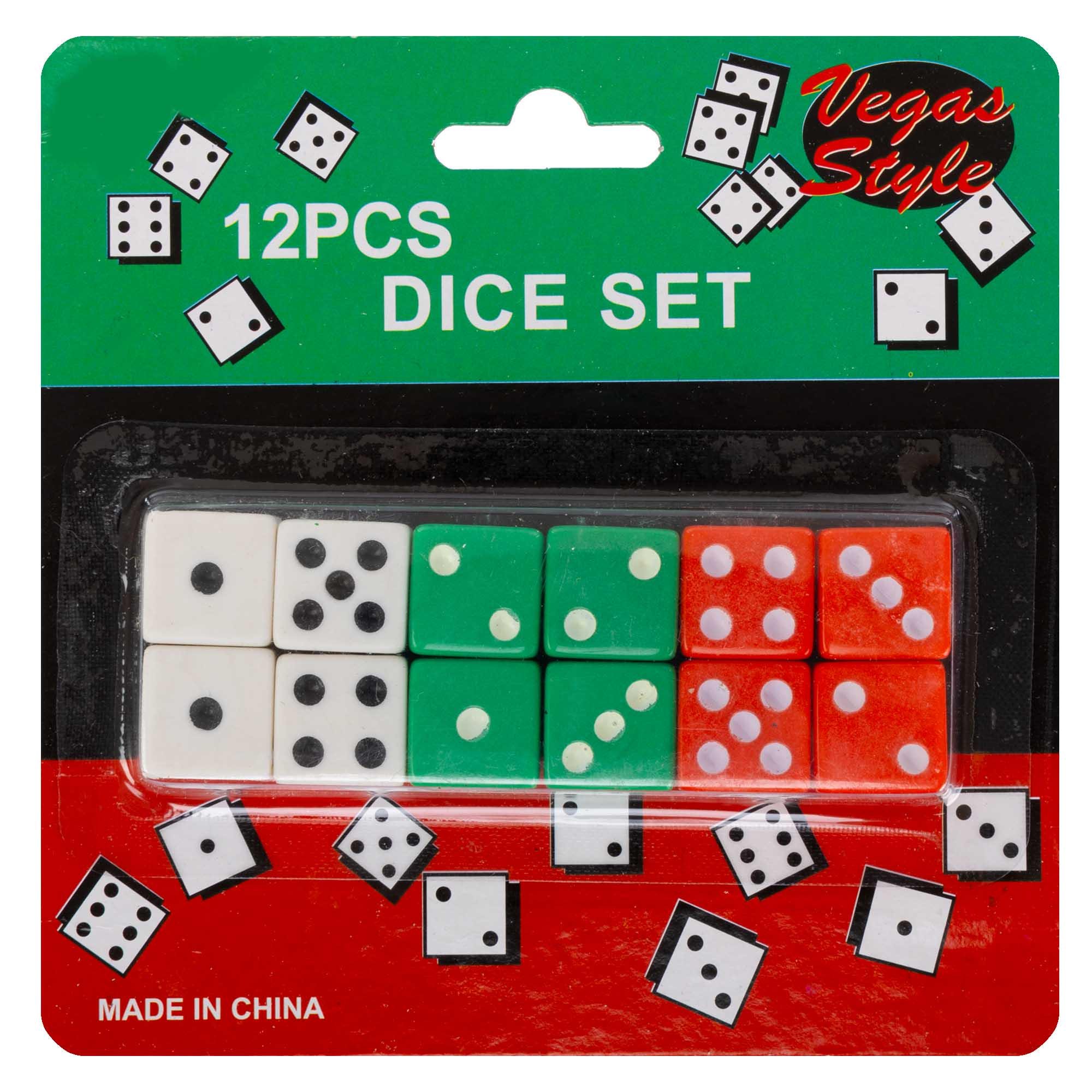 Игральные кубики для настольных игр SP-Sport Dice пластик 1,5x1,5 см 12 шт. (15125)