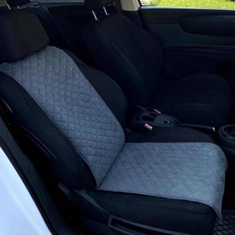 Накидка на сиденье автомобиля эко-замша узкая 1 шт. Серый (785) - фото 2