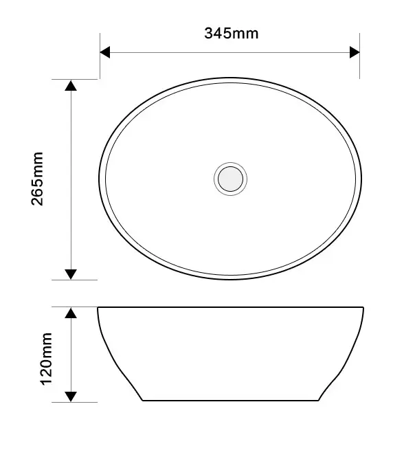 Раковина накладна для ванної кімнати MIXXUS ELLIPSE-0107 345х265х120 мм (MP6525) - фото 3