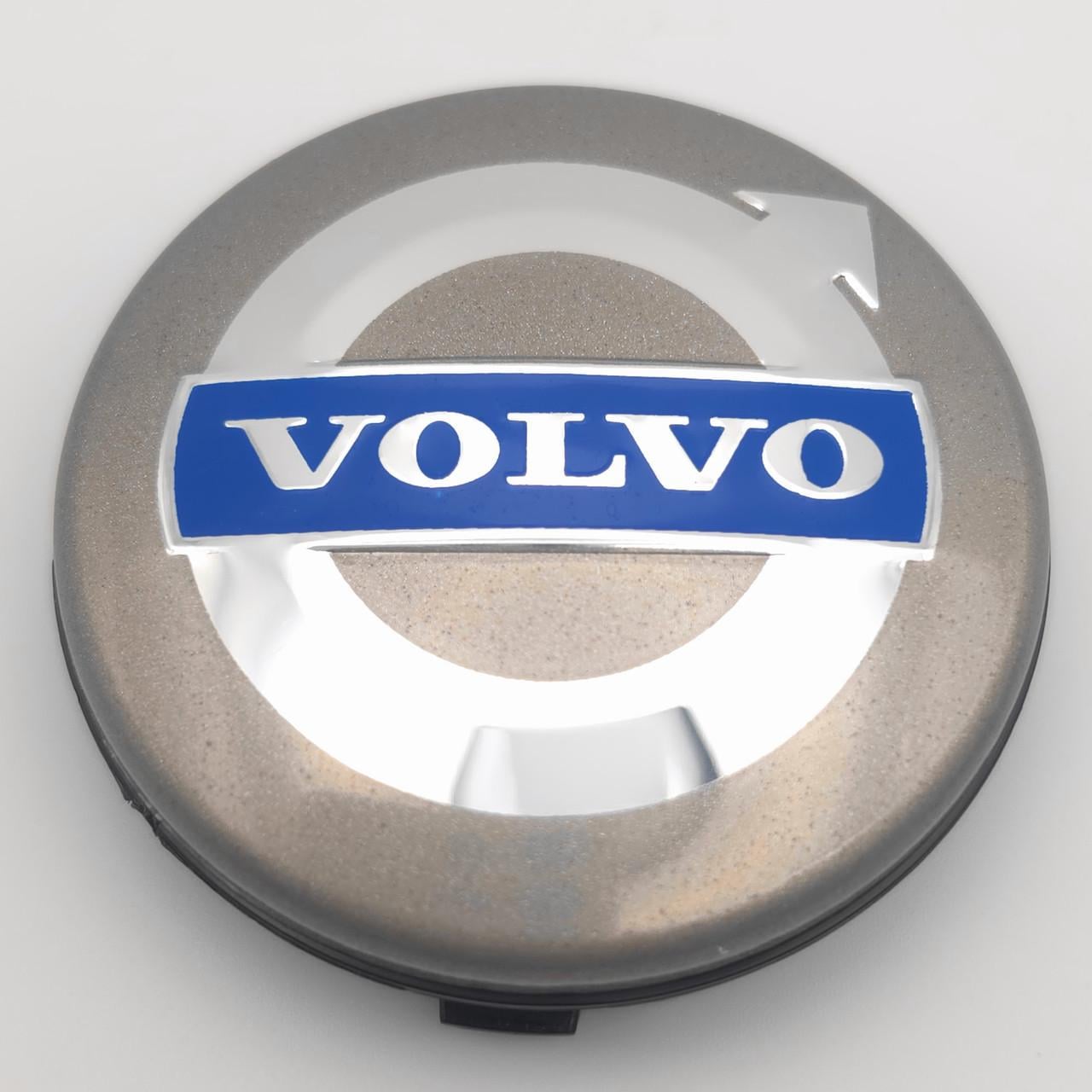 Ковпачок заглушка маточини колеса Volvo 64 мм тип 1 Сірий/Синій (3006914506)