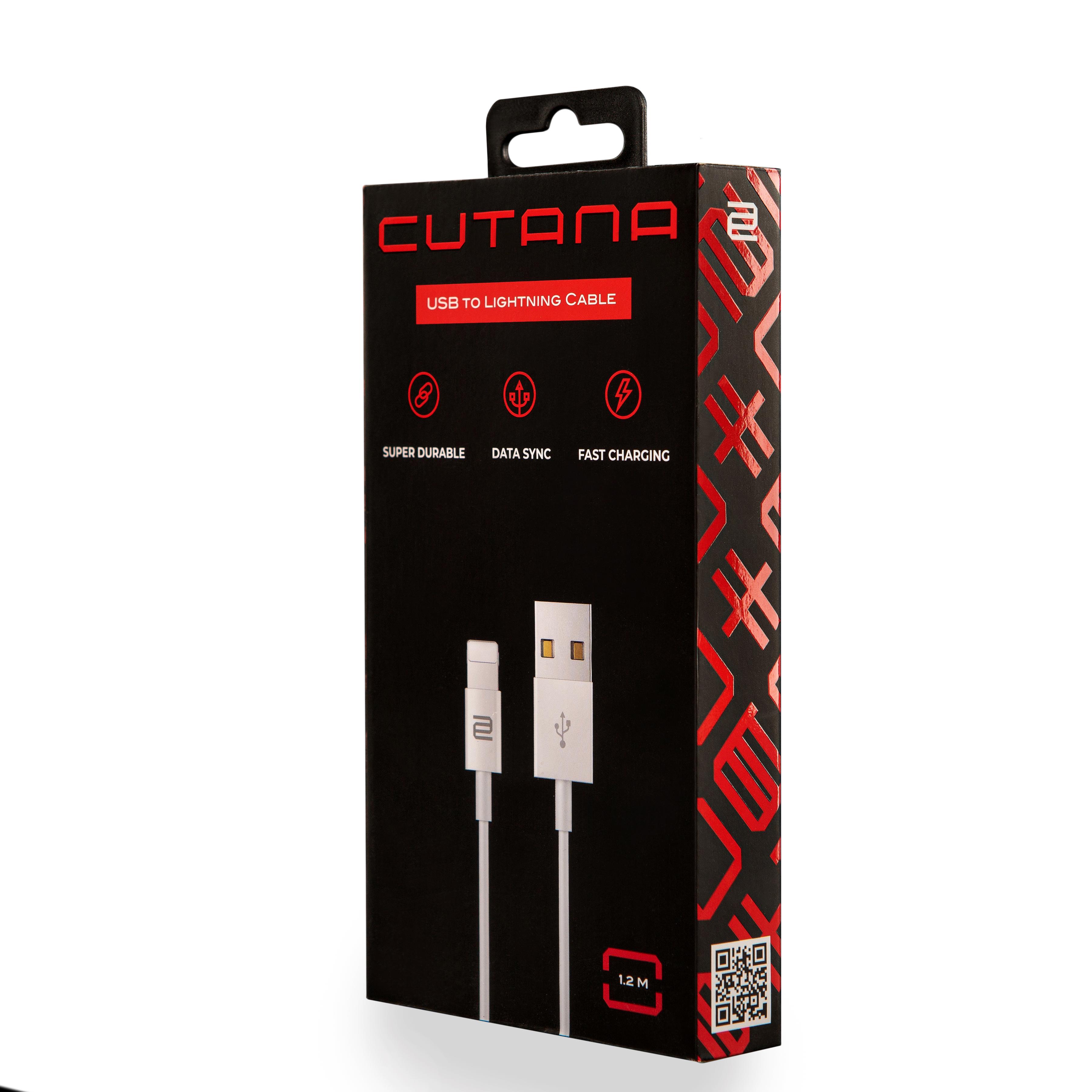 Кабель для зарядки мобільного телефона/планшета Cutana USB-Lightning 1,2 м Білий - фото 2