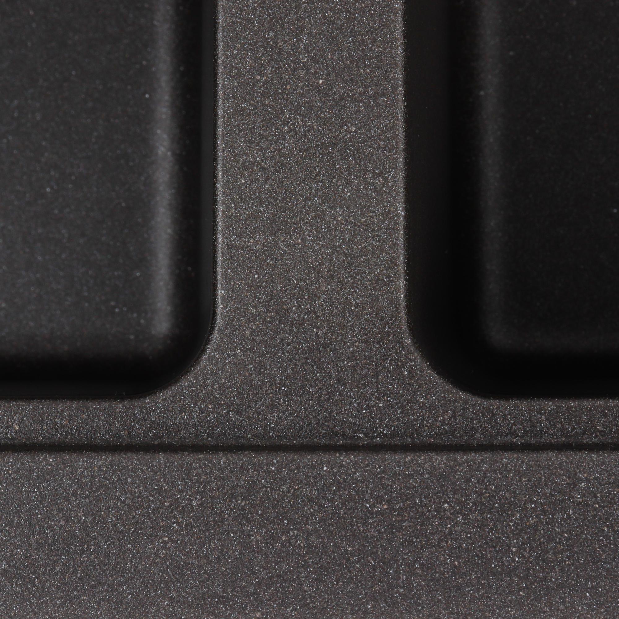 Мийка кухонна Platinum PLS-A40853 дві чаші гранітна прямокутна 780x500 мм Чорний (25968113) - фото 7