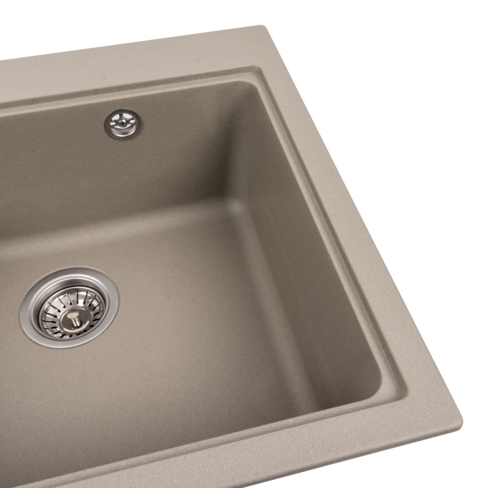 Мийка гранітна для кухні Platinum 5852 VESTA матовий Титан - фото 3