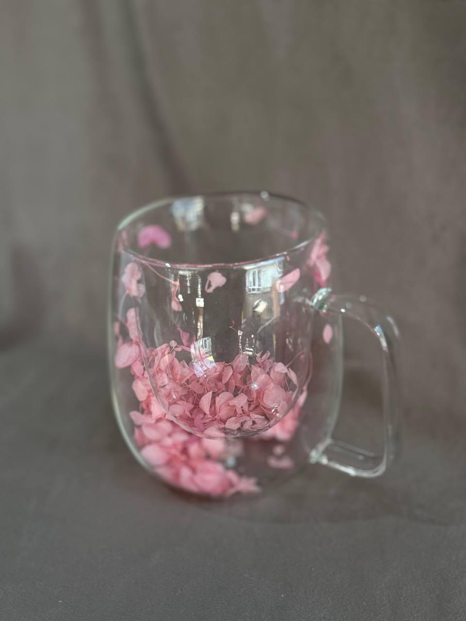 Чашка з подвійним дном Olens Ніжна чарівність із сухоцвітами 350 мл (102-1255)
