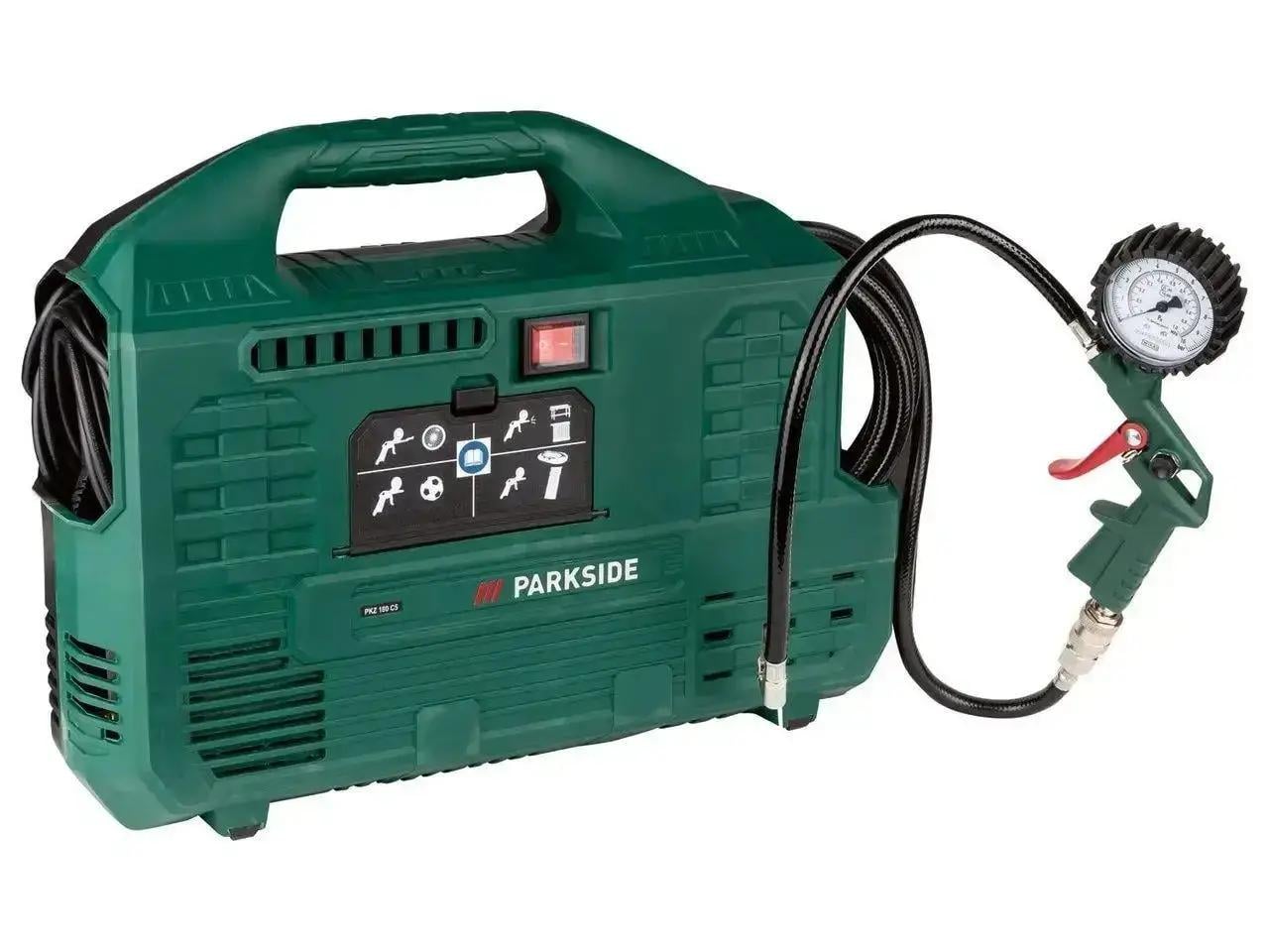 Компрессор атомобельный безмасляный Parkside PKZ-180 8 бар 1100 Вт (100519)