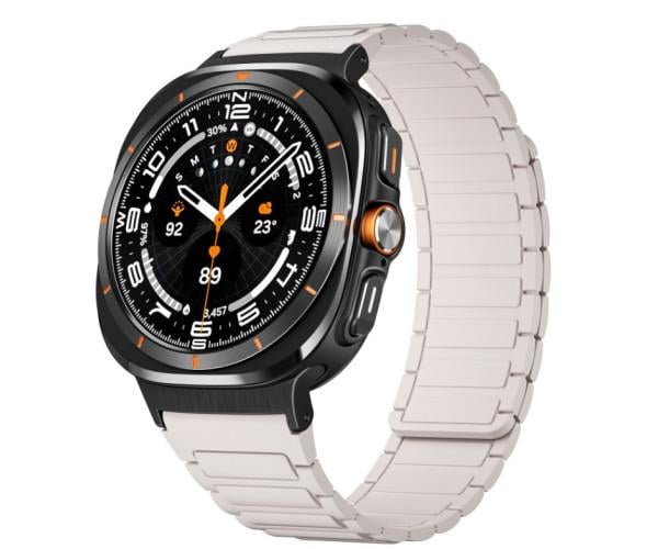 Ремешок Silicone Magnetic для смарт-часов Samsung Galaxy Watch8/Watch8 Classic Кремовый