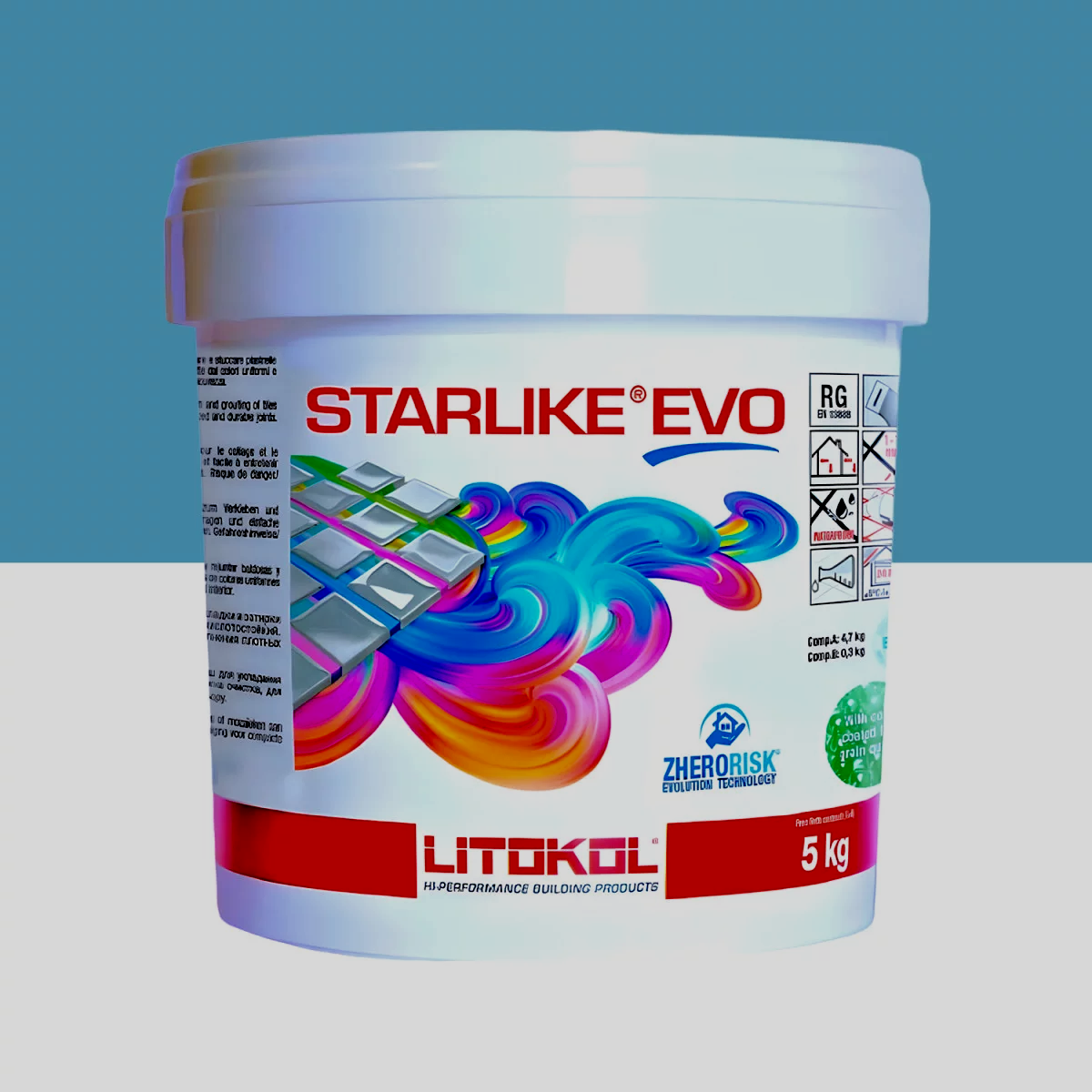 Затирка для плитки Litokol Starlike EVO 340 двокомпонентна епоксидна 5 кг Денім