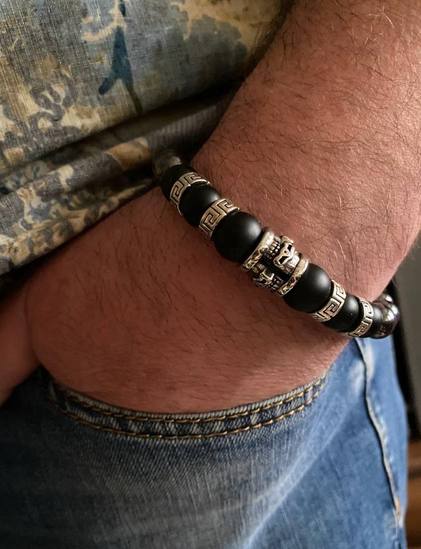 Браслет LITAURS из натурального камня оникс и металлическими вставками L 18-21 см (24115-1) - фото 3 Браслет LITAURS из натурального камня оникс и металлическими вставками L 18-21 см (24115-1) - фото 3