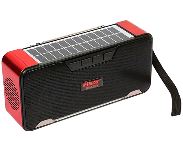 Радиоприемник портативный RSDO RD-L2US Solar с Bluetooth/USB/TF на солнечной батарее Красный (24407-RD-L2US_721) - фото 4