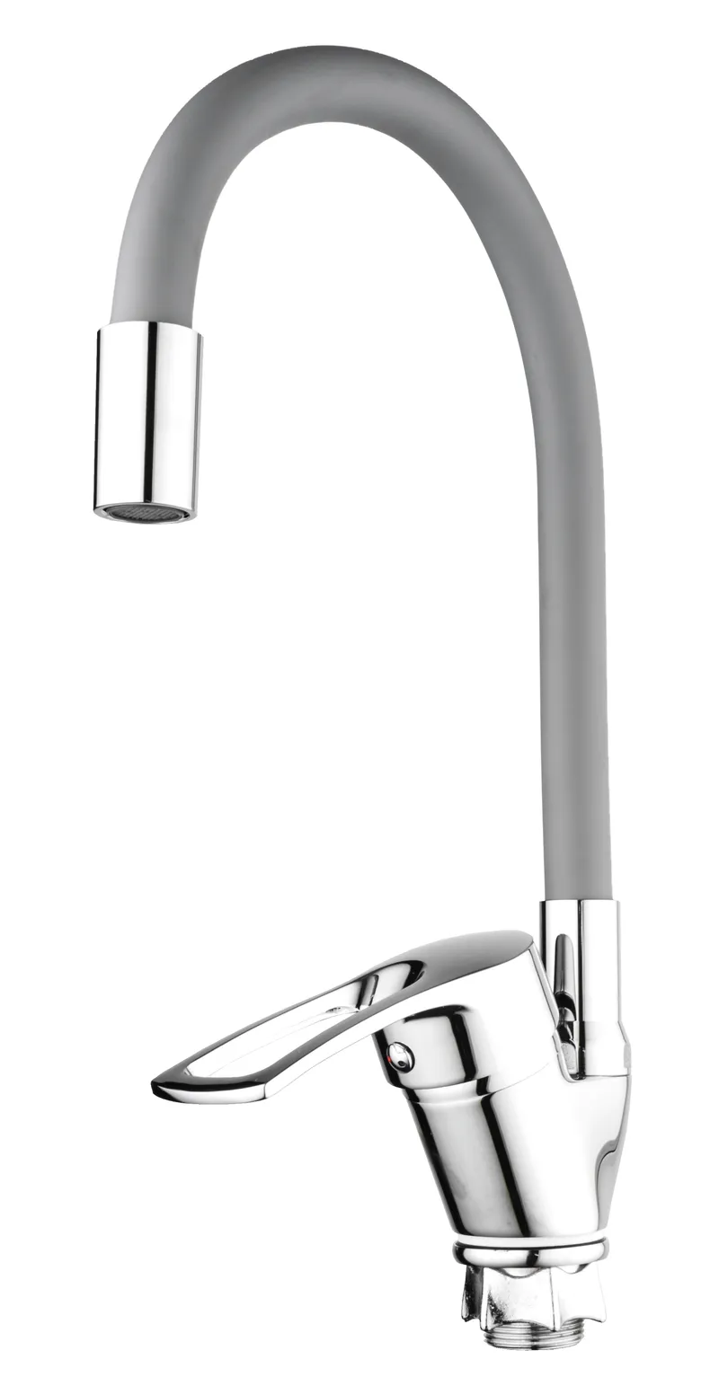 Смеситель кухонный гибкий высокий однорычажный MIXXUS FANY-011 цинковый сплав Хром (b-MI6288)