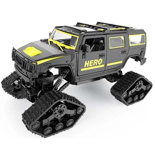 Джип на радиоуправлении Syrcar гусеничный со сменными колесами Черный/Желтый (59218)