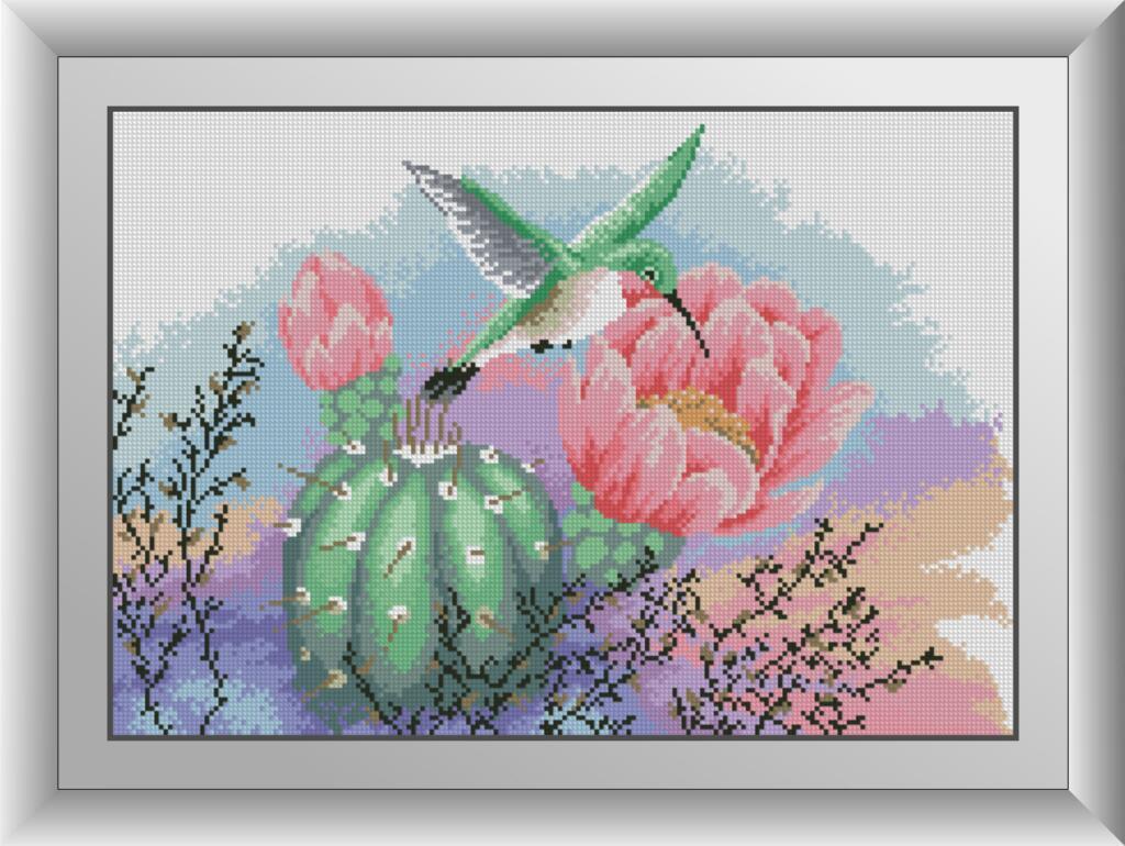 Алмазная мозаика Dream Art Колибри и кактус 34x49 см (DA.30489)
