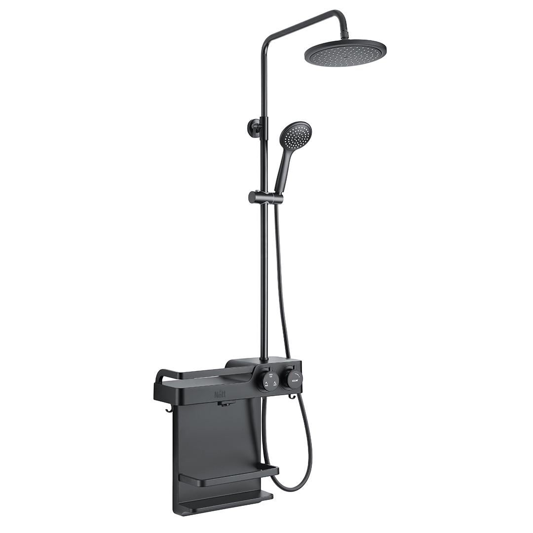 Душевая система наружного монтажа Nett SGr-33 с полочкой Графитовый (2999642991)