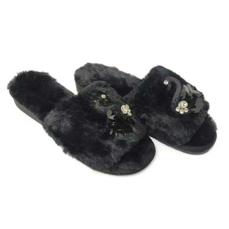 Тапочки домашние Jomix женские с лебедем 25,5 см р. 40/41 Черный  (w-23-40411)