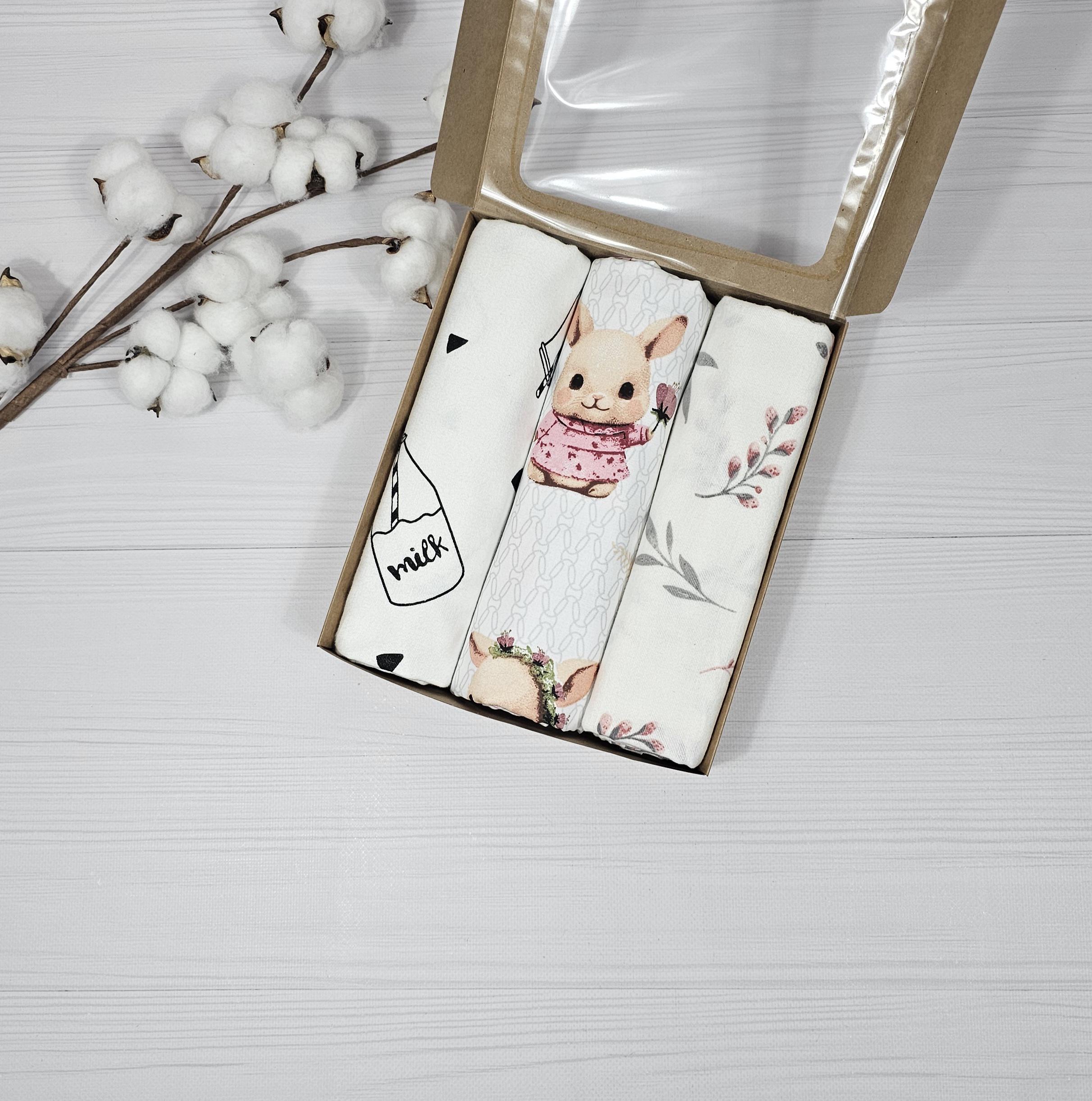 Набор пеленок детских a.l.babybox Мечтательные Зайчата 50х80/100х80 см 3 шт. (30464654)