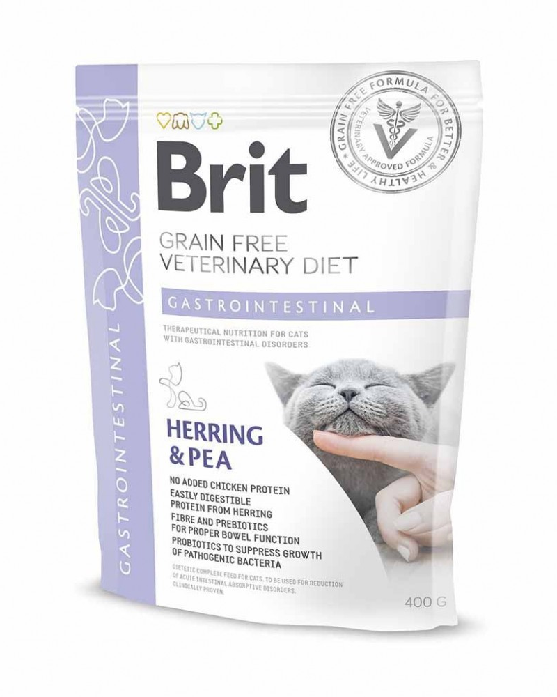 Корм сухий Brit GF VetDiet Cat Gastrointestinal для котів при порушеннях травлення з оселедцем/лососем/яйцем та горохом 400 г - фото 1 Корм сухий Brit GF VetDiet Cat Gastrointestinal для котів при порушеннях травлення з оселедцем/лососем/яйцем та горохом 400 г - фото 1