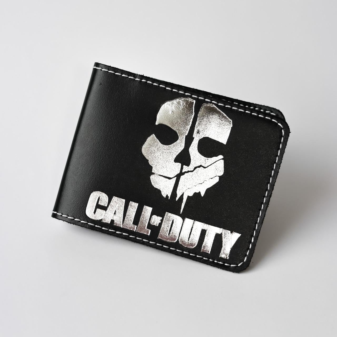 Обкладинка для посвідчення Call Of Duty біла нитка Чорний/Срібний (2137022395)