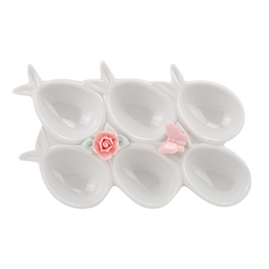 Підставка для 6 яєць Весняний настрій 19 см Білий (5009-009)