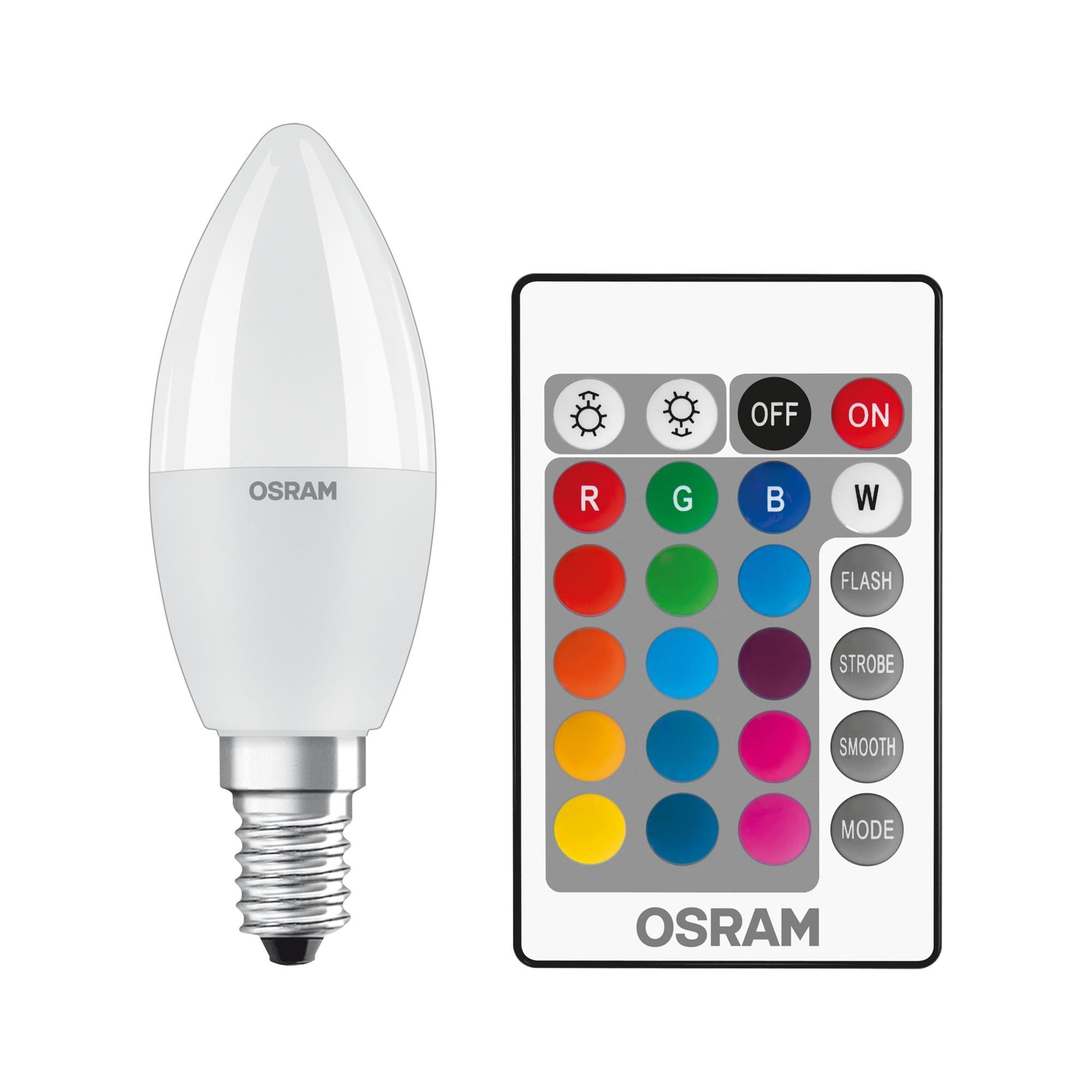 Лампа светодиодная Osram 4058075430853 CL B40 REM 5,5W/827 230V FR E14 с пультом (36304502)