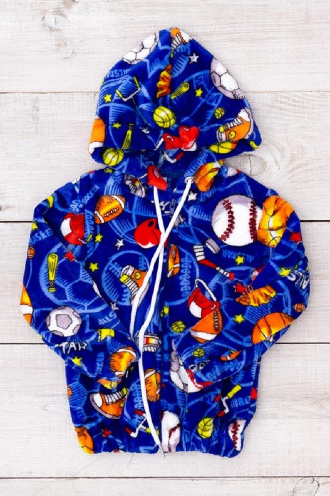 Толстовка махрова прямого крою для хлопчика на блискавці Носи Своє 92 см Темно-бірюзовий (6071-035-4)