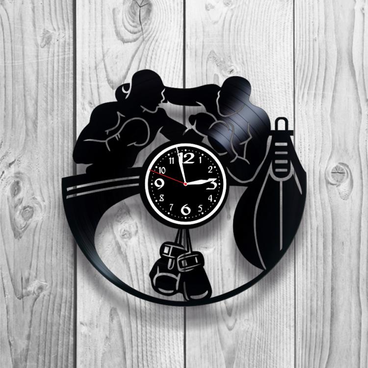 Годинник настінний Бокс 0064 з вінилової платівки