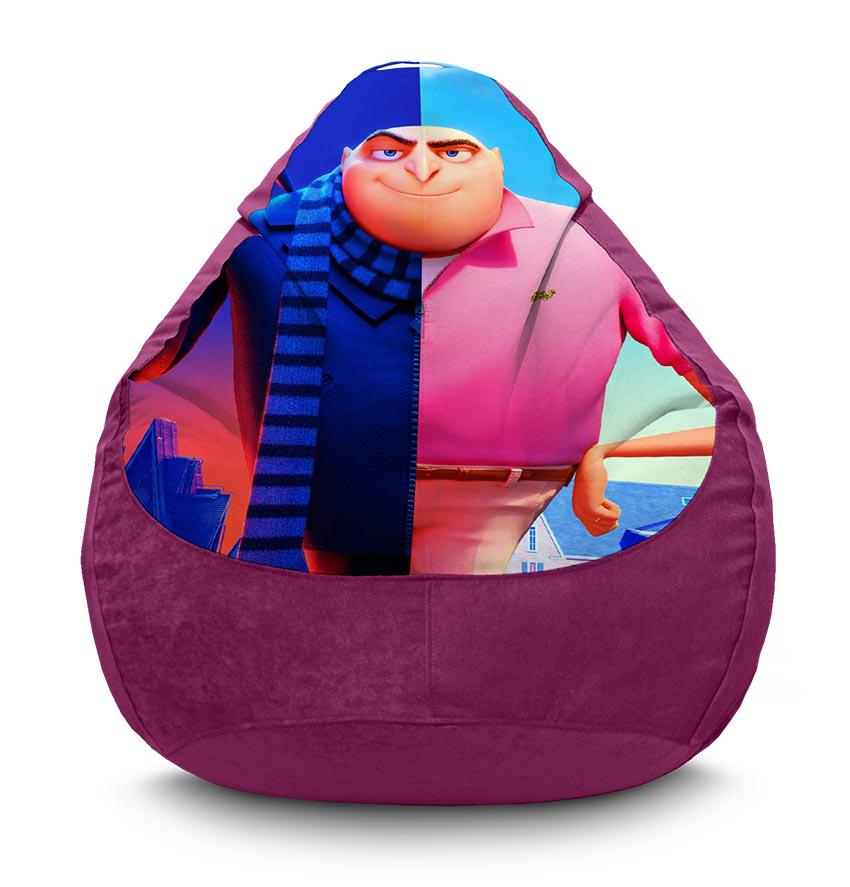 Кресло-мешок iPuff Despicable Me 4 Thief Gru флок XXXL 100х135 см Фиолетовый (113690-2)