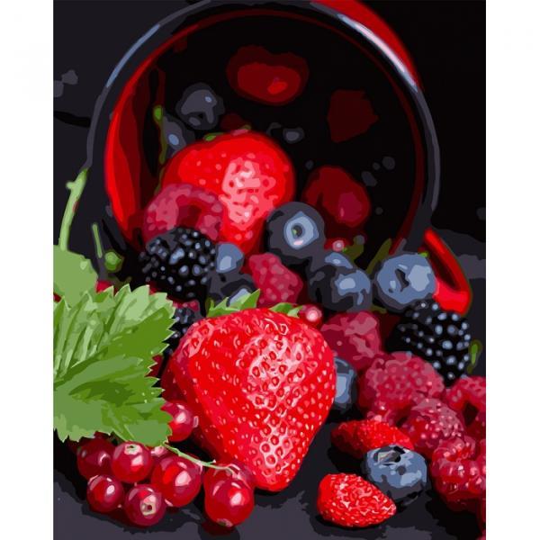 Картина за номерами Ідейка Натюрморти Ягідний мікс 30х40 см у термопакеті (КНО5577-mt)