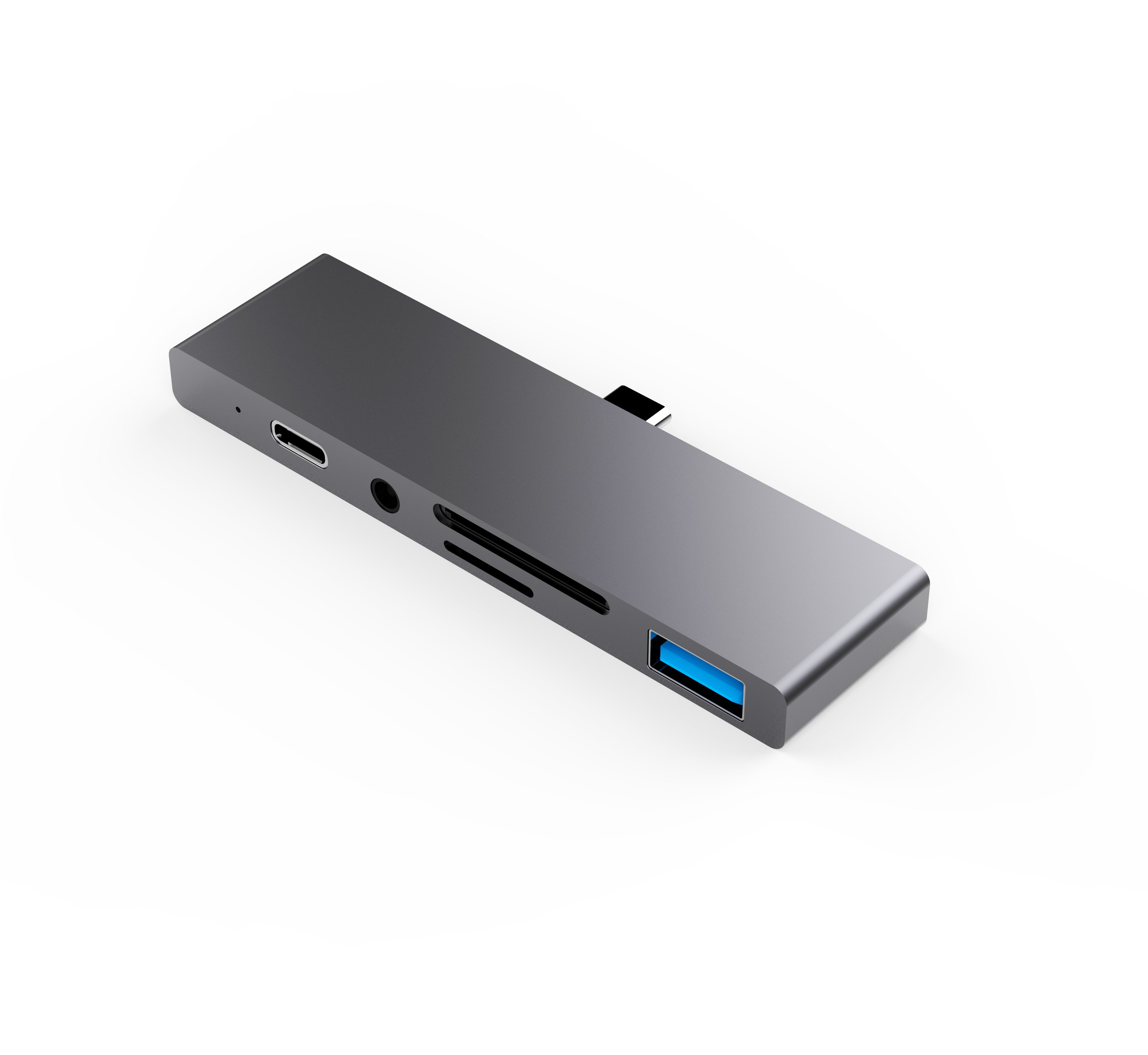 USB-хаб Qitech Aluminum Type-C Space Gray (QT-Hub3)