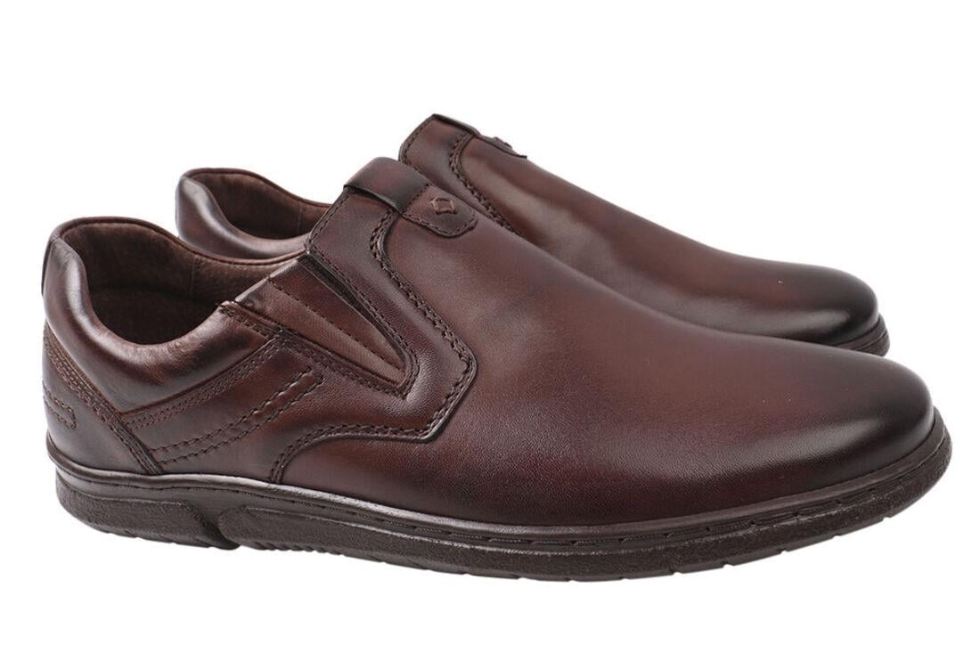 Туфли мужские Giorgio из кожи на низком ходу р. 43 Коричневый (16-21DTC)