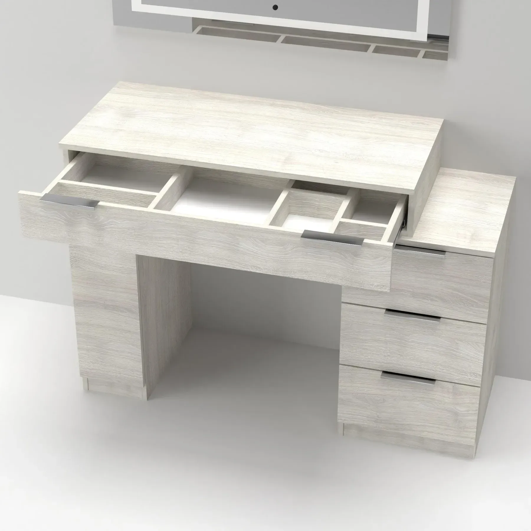 Стол-трюмо туалетный Kontinent Krystal 1200х452х847 мм Дуб Шамони Светлый (59321214) - фото 3