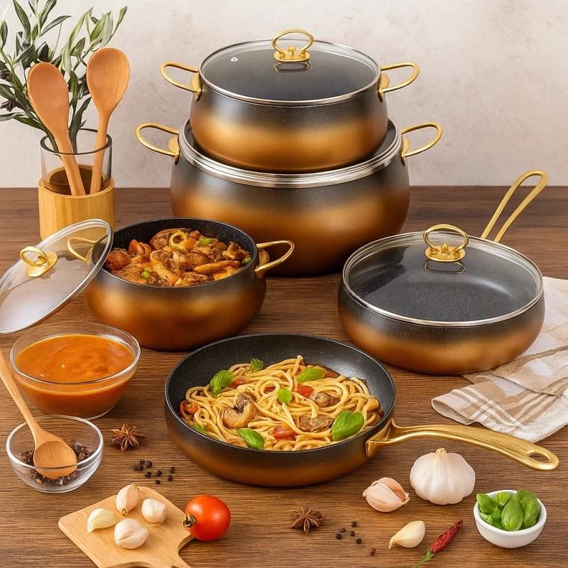 Набір посуду Edenberg EB-12935 з антипригарним мармуровим покриттям та турбо індукційним дном 10 пр. (27791835) - фото 2 Набір посуду Edenberg EB-12935 з антипригарним мармуровим покриттям та турбо індукційним дном 10 пр. (27791835) - фото 2