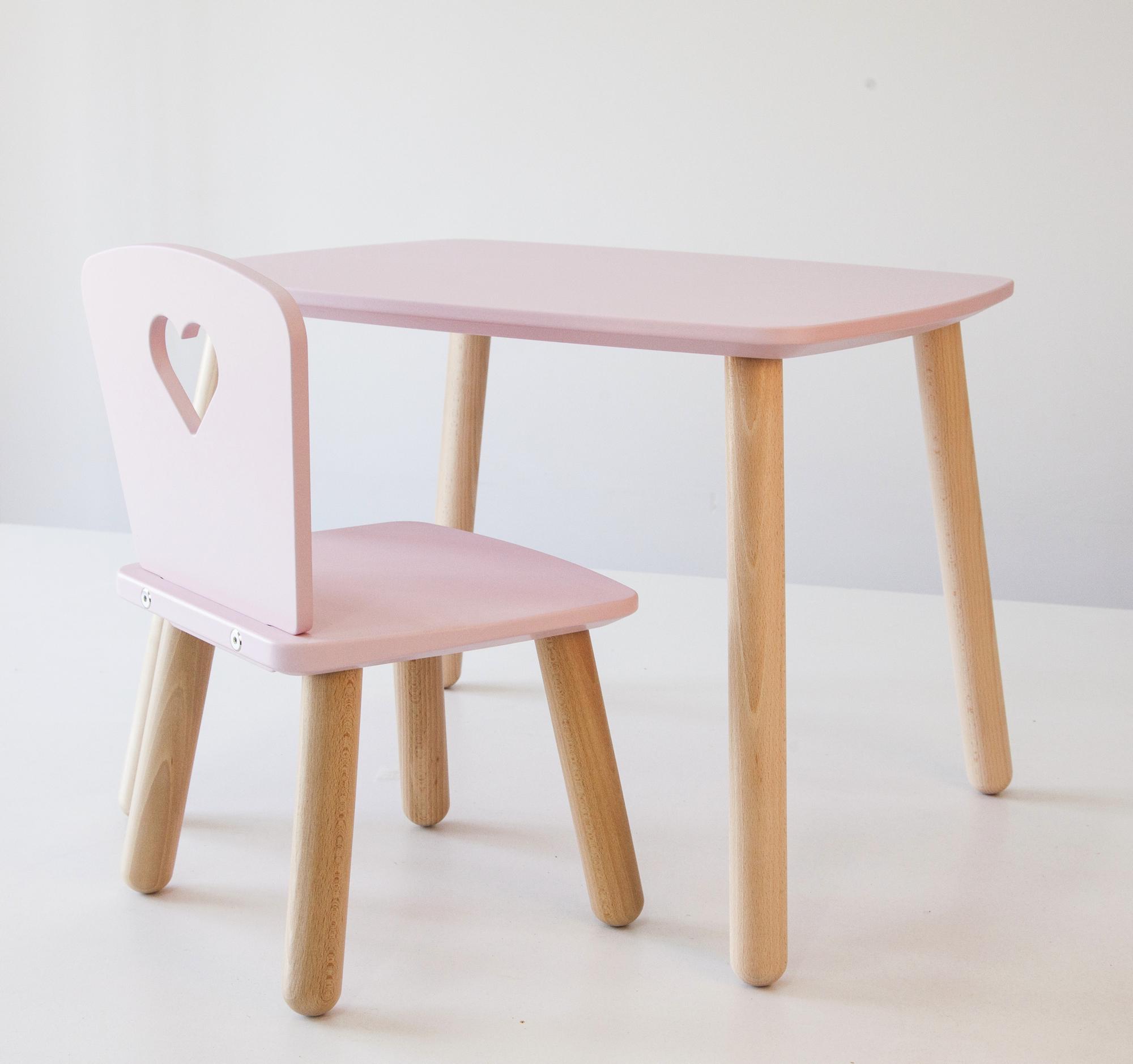 Столик и стульчик Tatoy Heart для детей 2-4 лет Розовый