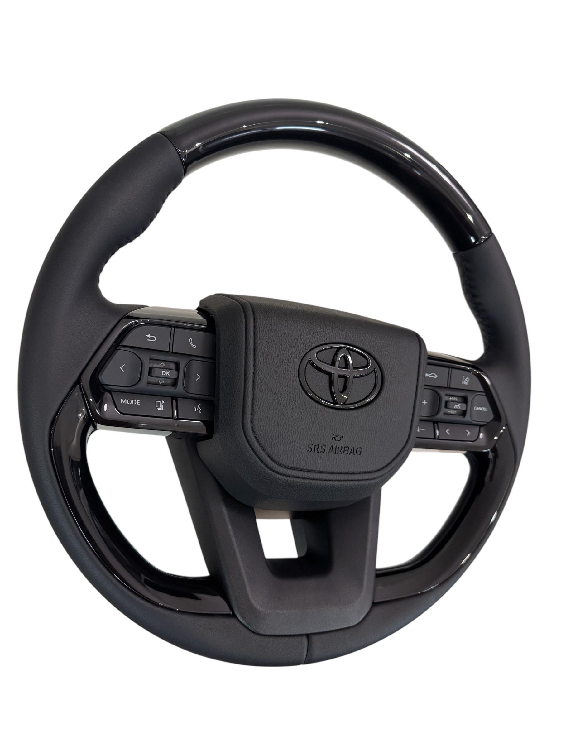 Кермо для Toyota 4Runner в сборі рояльний лак в стилі LC300 логотип чорний глянець (29389394) - фото 4