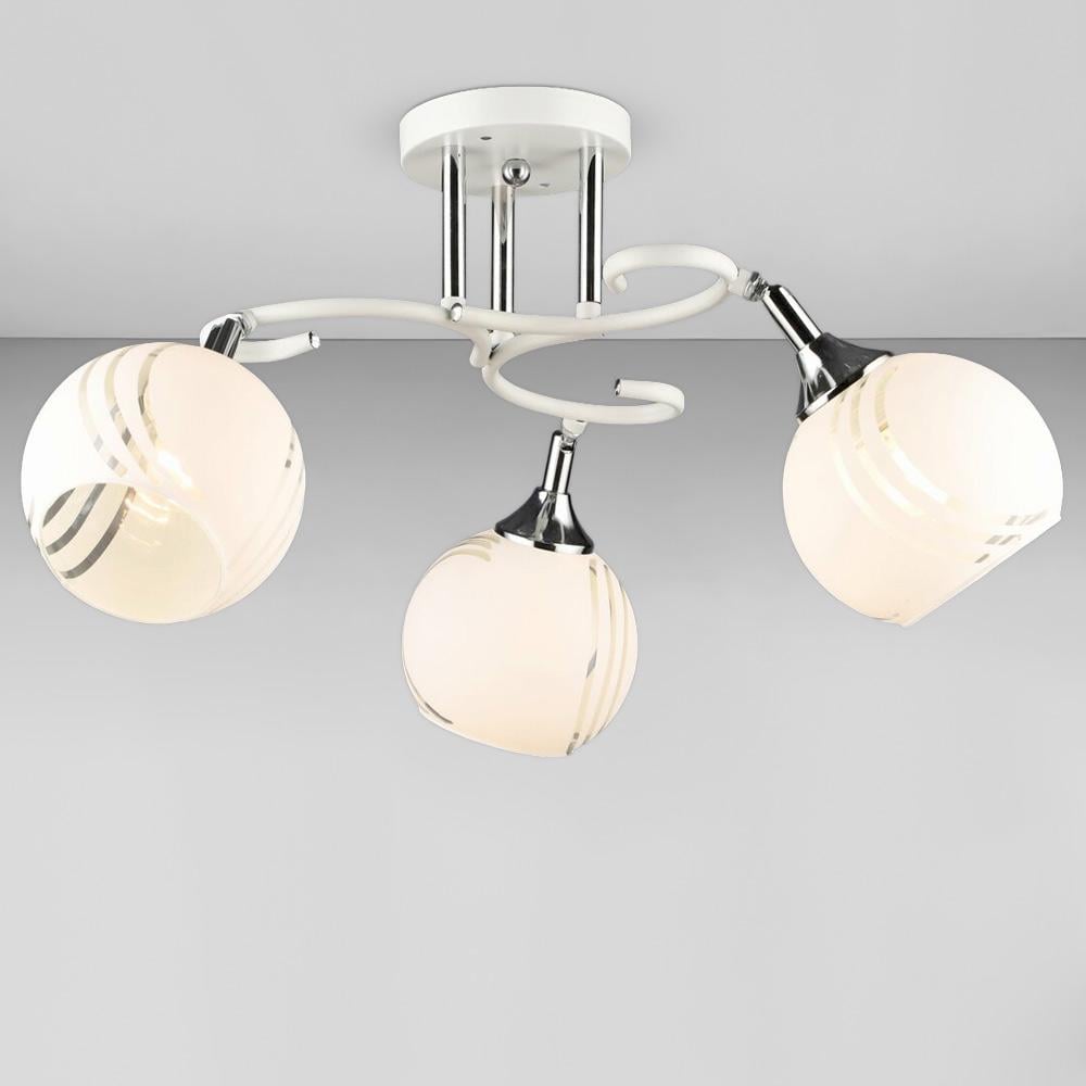 Ллюстра потолочная Light House SRS-20120/3 WT+CR плафон белый Белый/Хром Ллюстра потолочная Light House SRS-20120/3 WT+CR плафон белый Белый/Хром