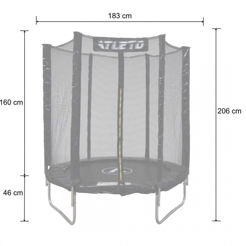 Батут дитячий на пружинах Atleto 183 із сіткою для вулиці Чорний (14891966) - фото 2