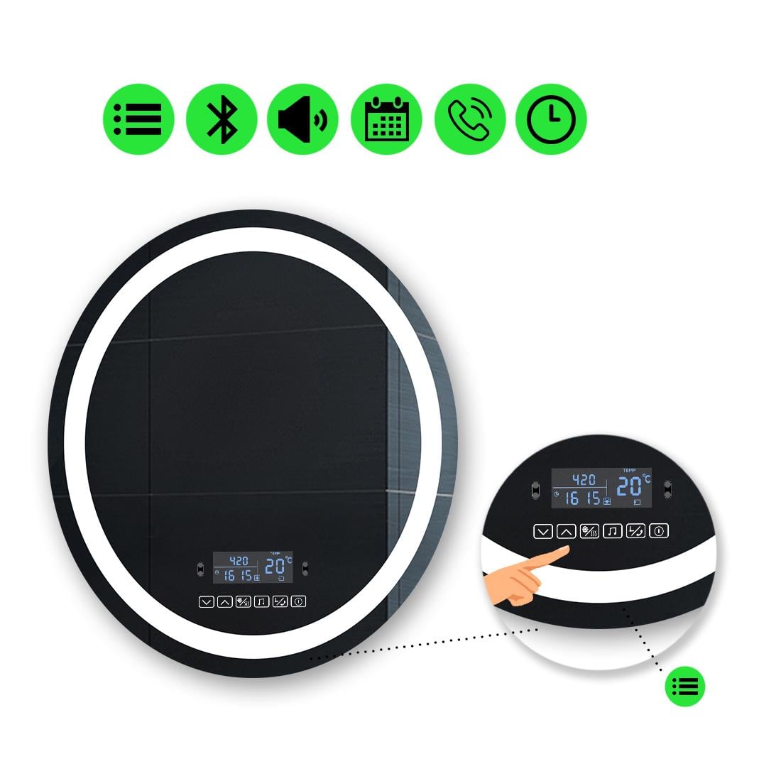 Зеркало с LED подсветкой Amica с Smart-блоком 100x100 см (Amica148)