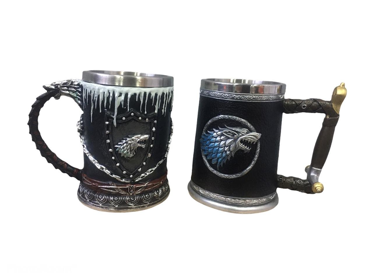 Подарунковий набір кружка і чашка 3D Гра Престолів Winter Is Coming Stark 600/550 мл