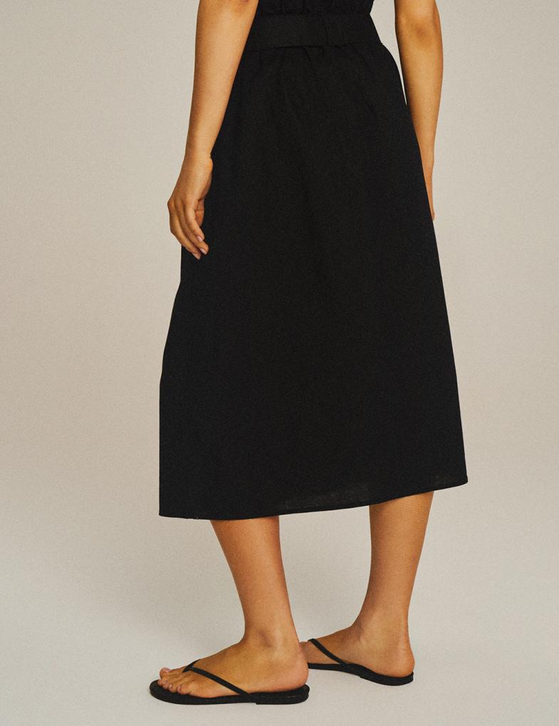 Юбка женская из льна и хлопка Diverse MAJDA XS Черный (5902598992376) - фото 4