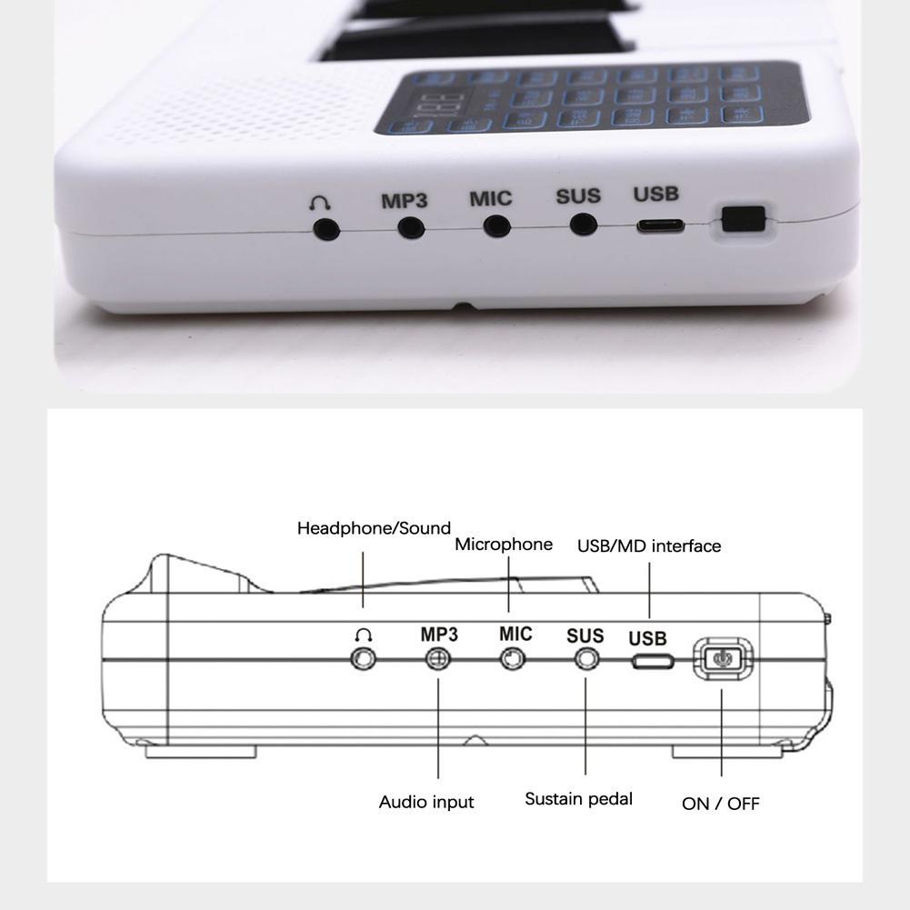 Пианино цифровое PinPin на 88 клавиш с аккумулятором и Bluetooth White - фото 4