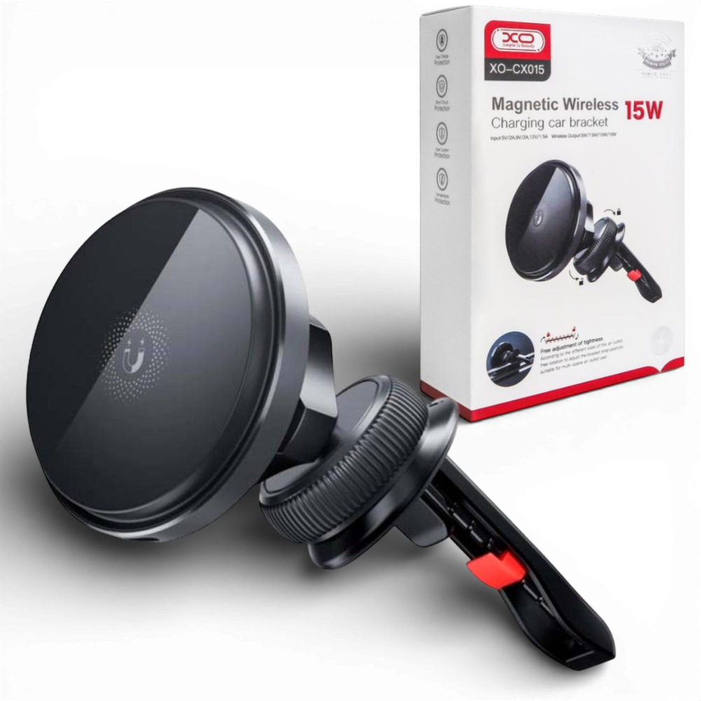 Держатель для телефона Xo MagSafe магнитный с беспроводной зарядкой и встроенным кабелем Type-C 15W (XO-CX015)