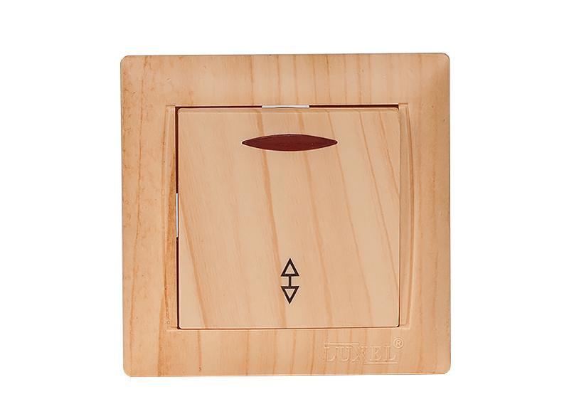 Выключатель одноклавишный проходной Luxel 3816 PRIMERA с/п Сосна (27551135)