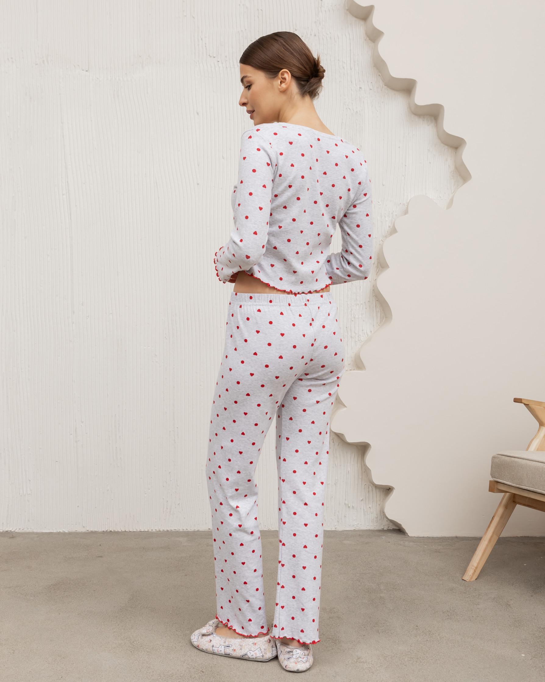Пижама со штанами женская Nicoletta Сердечки Серый (Nic-47026) - фото 9 Пижама со штанами женская Nicoletta Сердечки Серый (Nic-47026) - фото 9