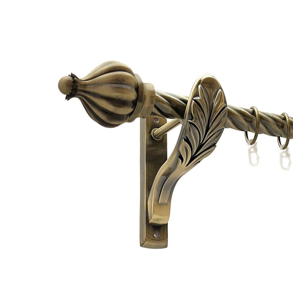 Карниз Orvit Таджа металевий однорядний ретро скручена труба кільце металеве 25 мм 300 см Антик (00-00016796) - фото 1