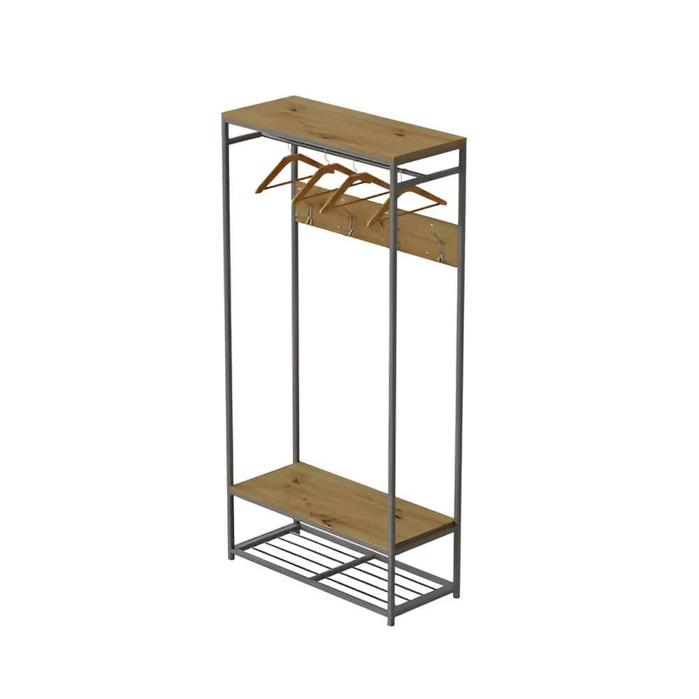 Вешалка модульная напольная Ferrum-decor Трелис 15 ДСП 16 мм 180x90x38 см Серый/Дуб Артизан (FRD-104375)